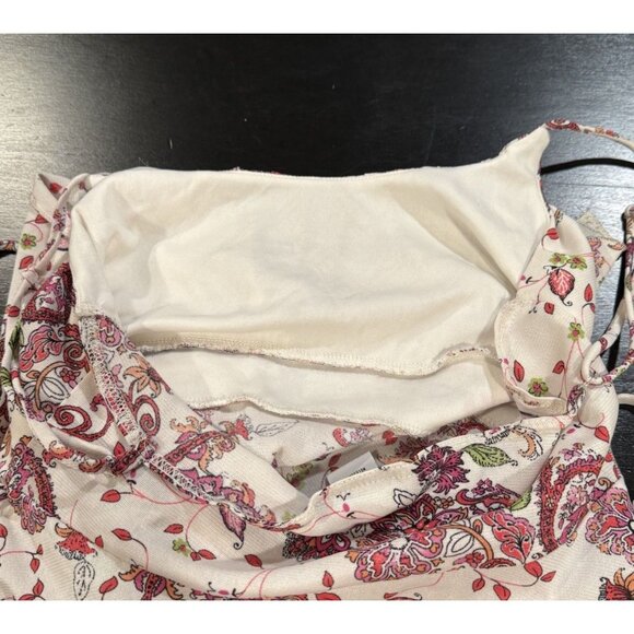 Y2K Babydoll White Pink Floral Fairy Romance Asymmetrical Cami Top Womens Medium - Picture 6 of 9